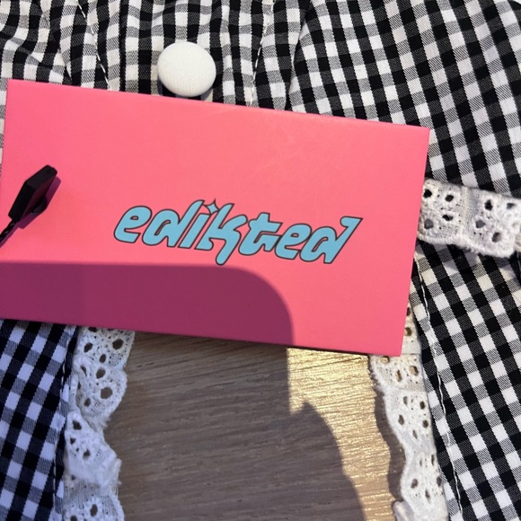 Edikted Gingham Bustier Corset Cotton Top - Picture 3 of 4